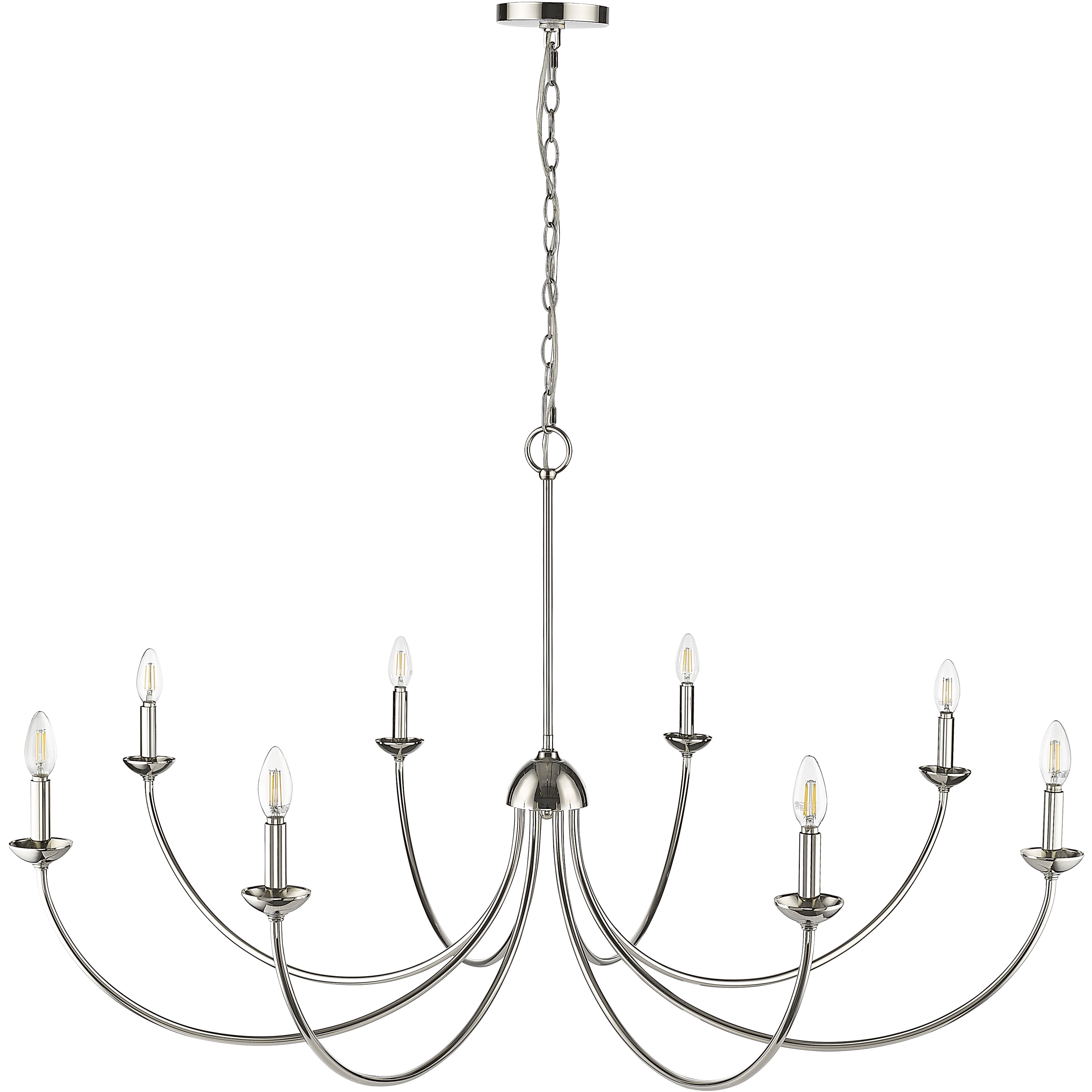Huxley 8 Light 52 inch Polished Nickel Chandelier Ceiling Light